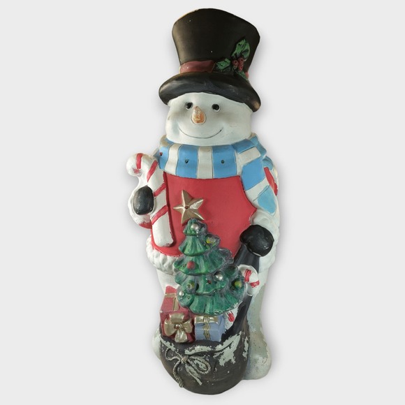Vintage Blow-Mold Snowman(Frosty) Gift Bag LED Twinkle Lights 37" Weighted - Picture 1 of 5